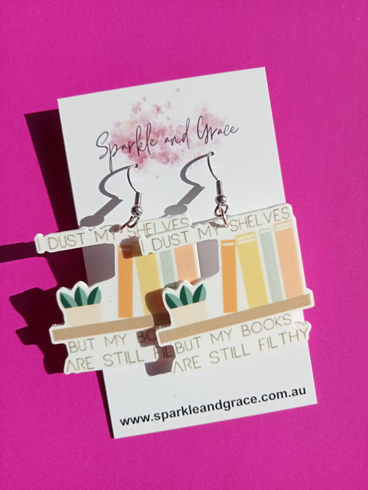 Filthy Books Dangle Earrings