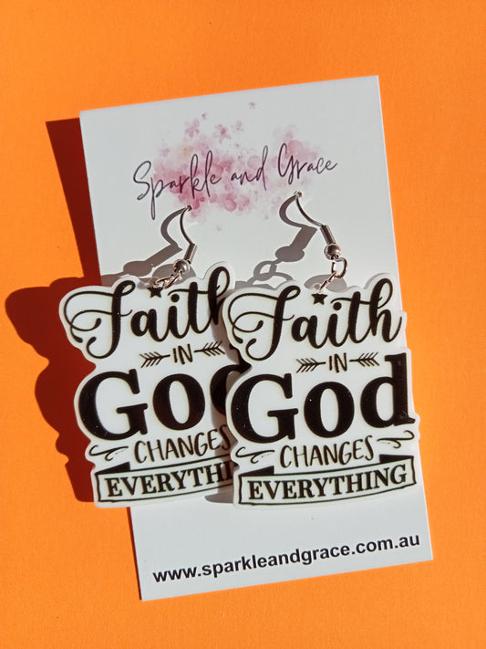 Faith In God Dangle Earrings