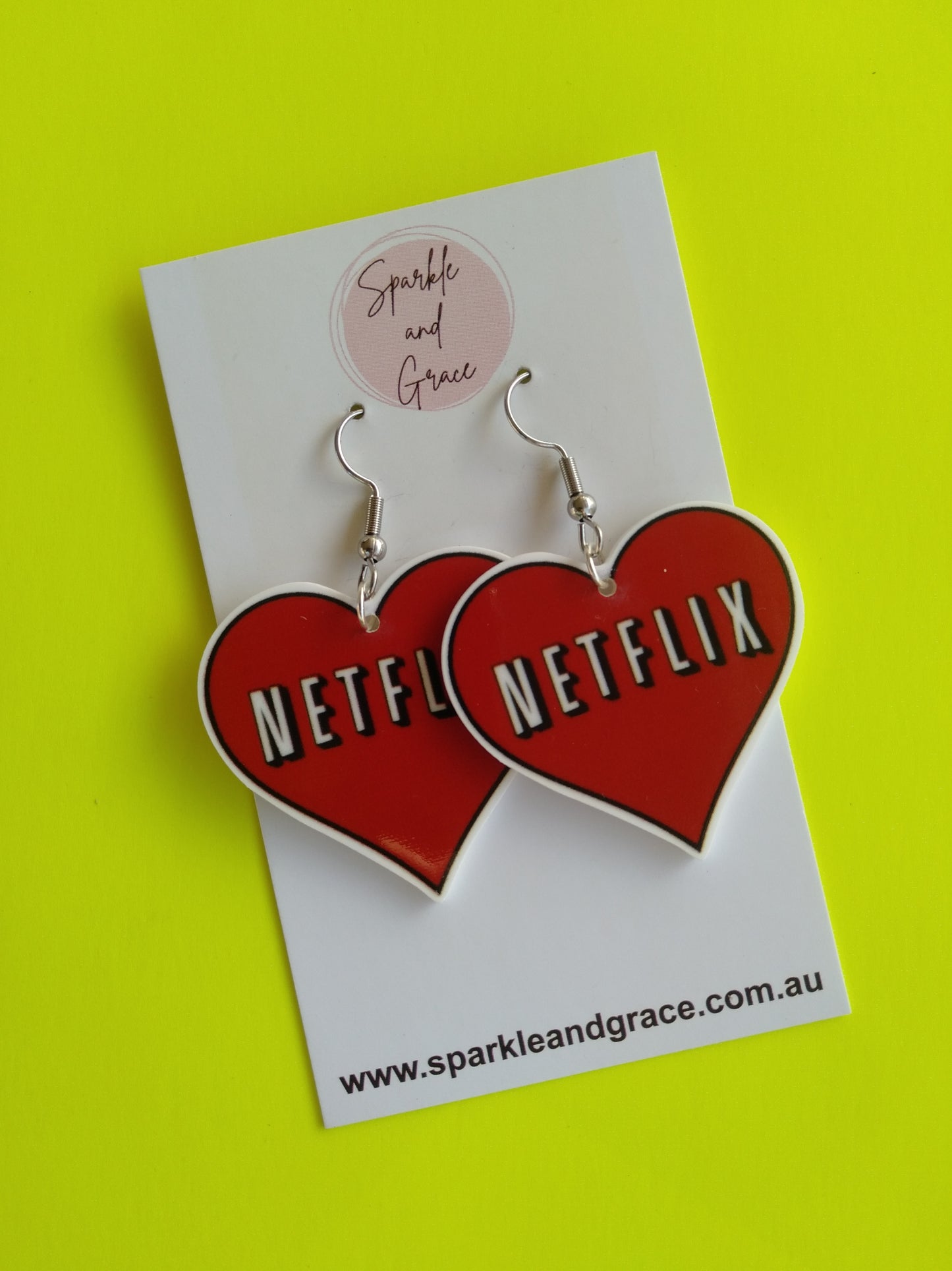 Netflix Heart Dangle Earrings