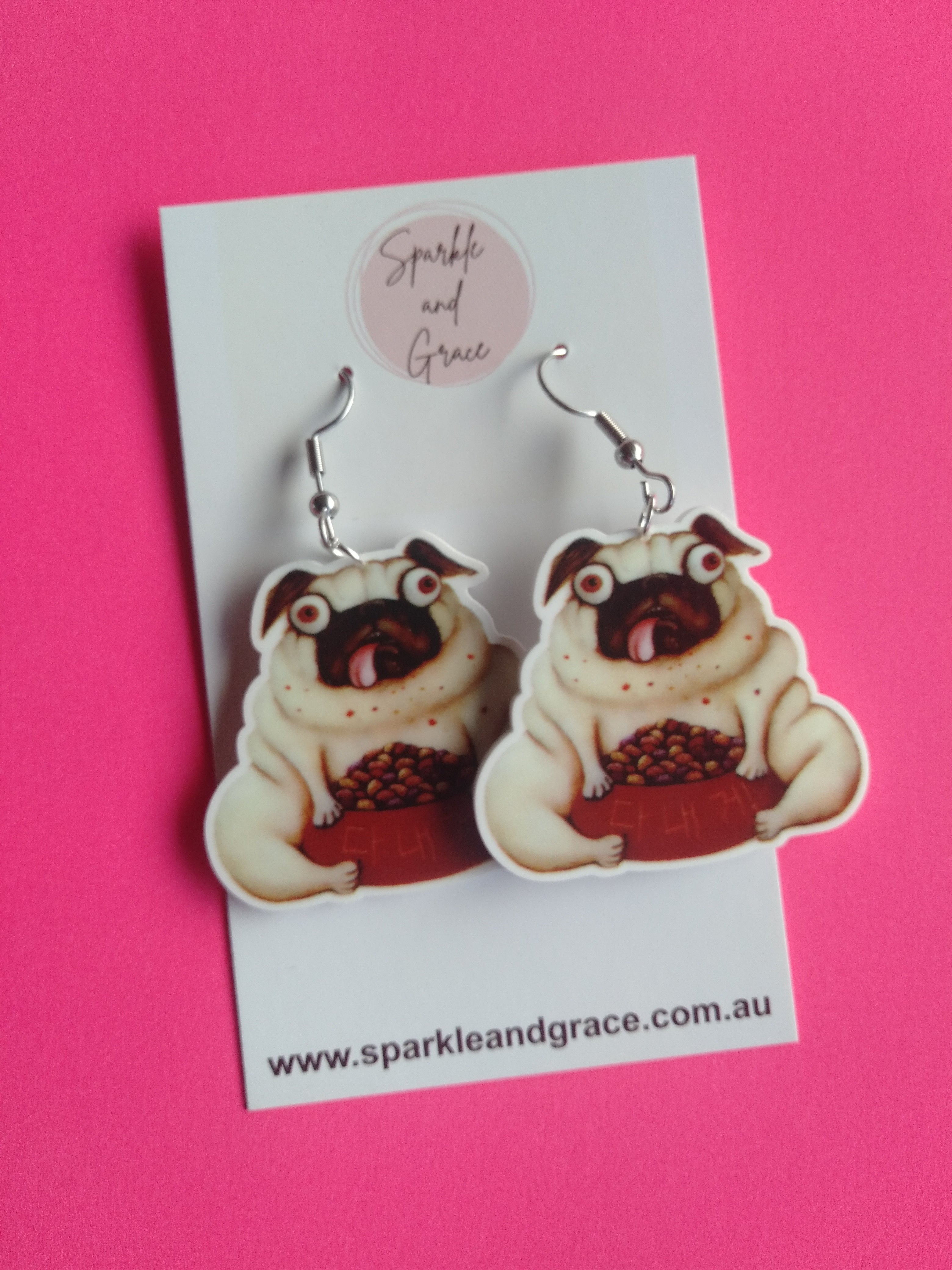 Pug earrings hot sale