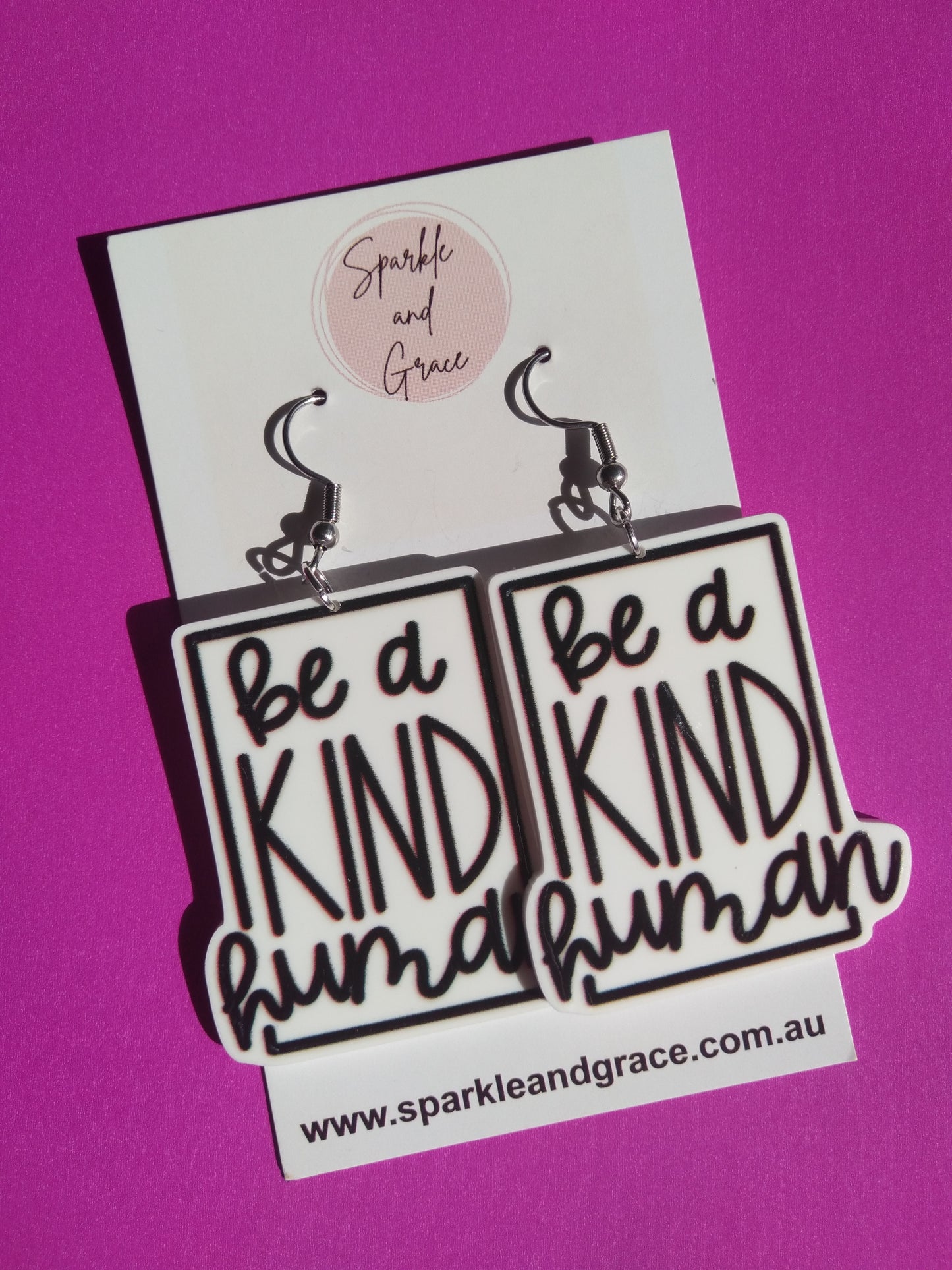 Be a Kind Human Dangle Earrings